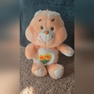 ​Vintage 80s Care Bears - Friend Bear Plush (Peach/Sunflowers)
